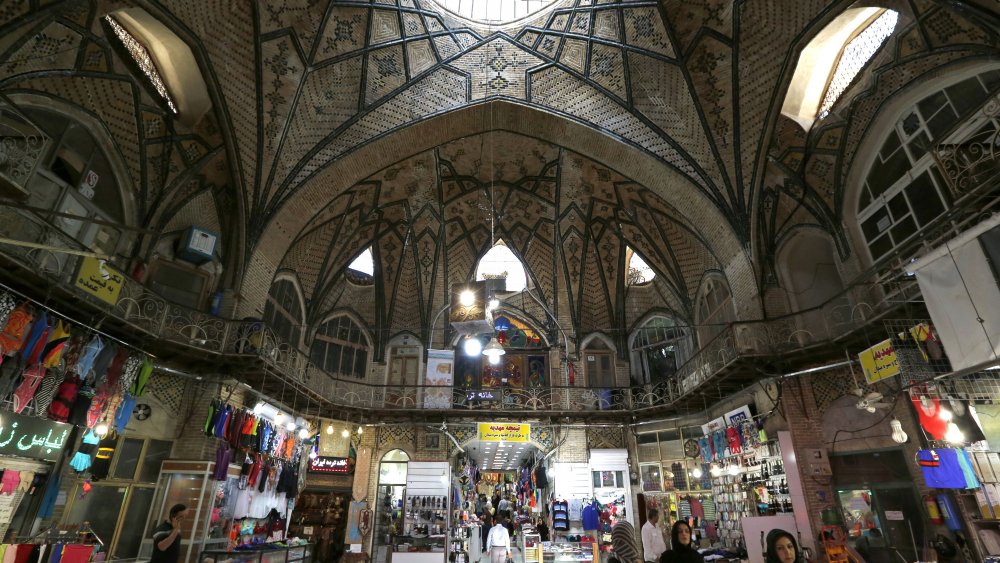 modern Iran marketplace in ancient bazaar