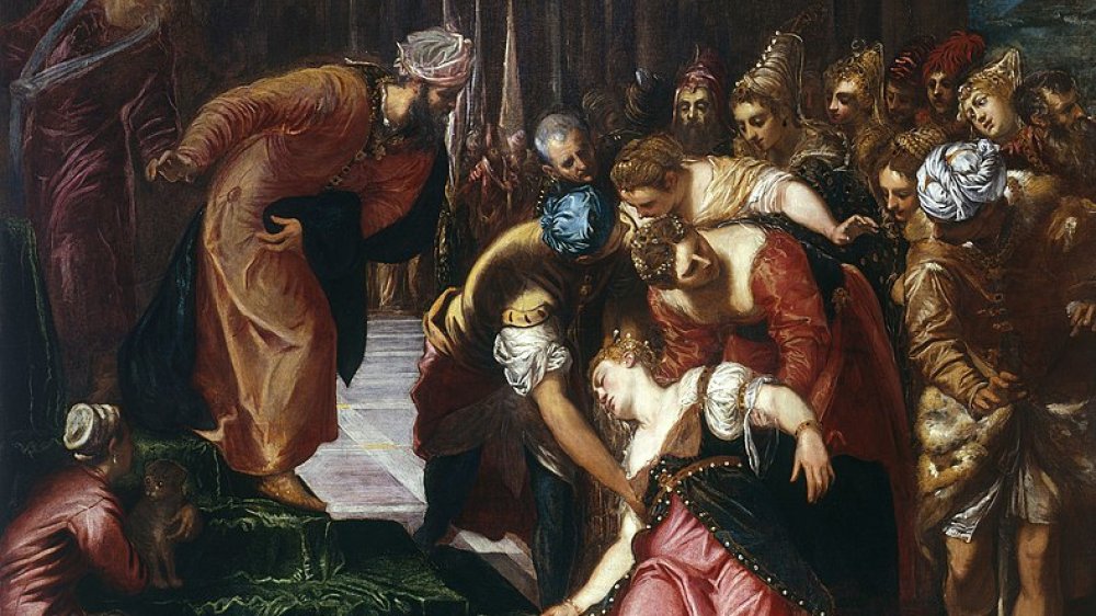painting of Queen Esther fainting in the court of King Xerxes I