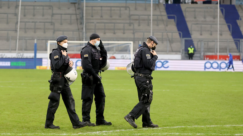 Police in sports arena