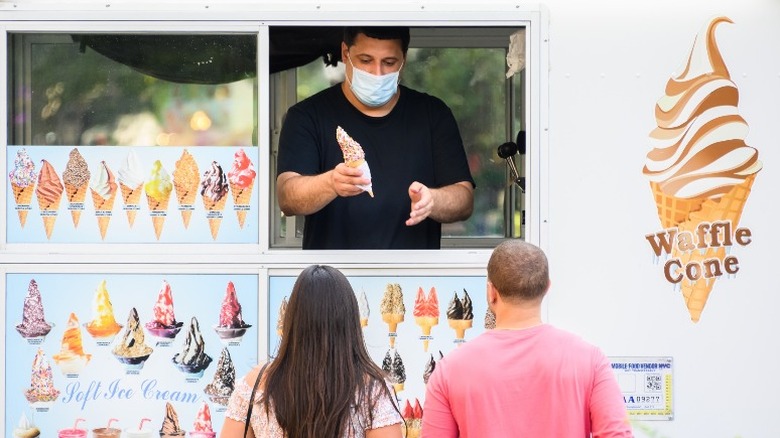 ice cream man in truck