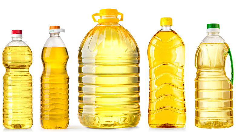 bottles of cooking oil 