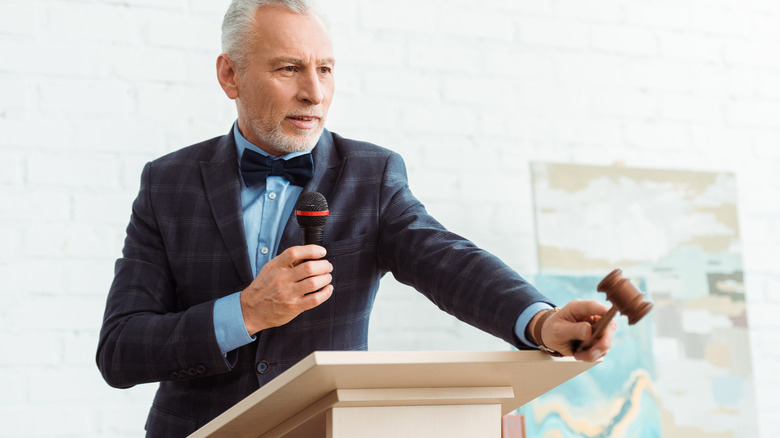 an auctioneer at an auction