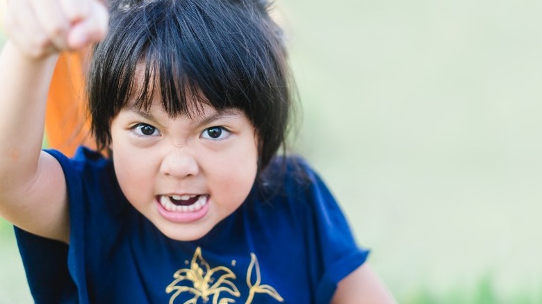 child having tantrum