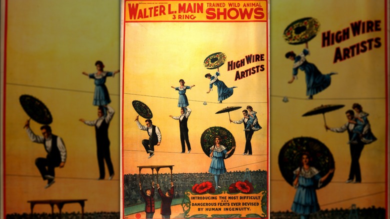 Circus poster showing tightrope walkers