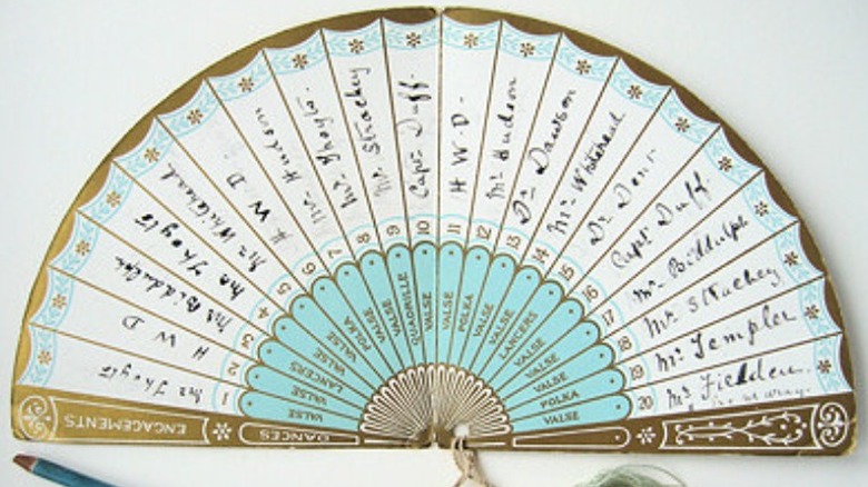 Fan converted into dance card