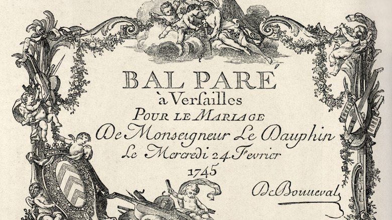 Invitation to Louis XV's ball