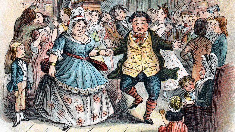 Fezziwig dancing in "A Christmas Carol"