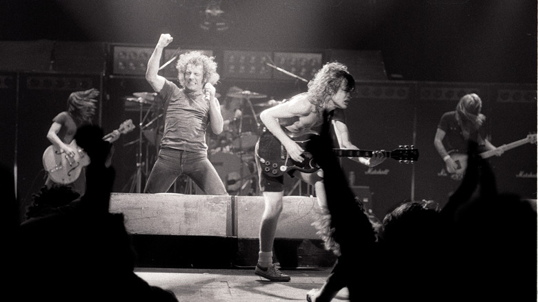 Brian Johnson performing with AC/DC