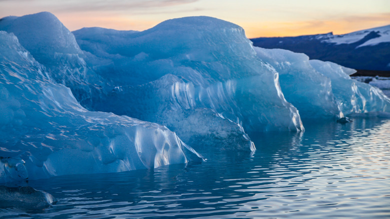 Icebergs on ocean