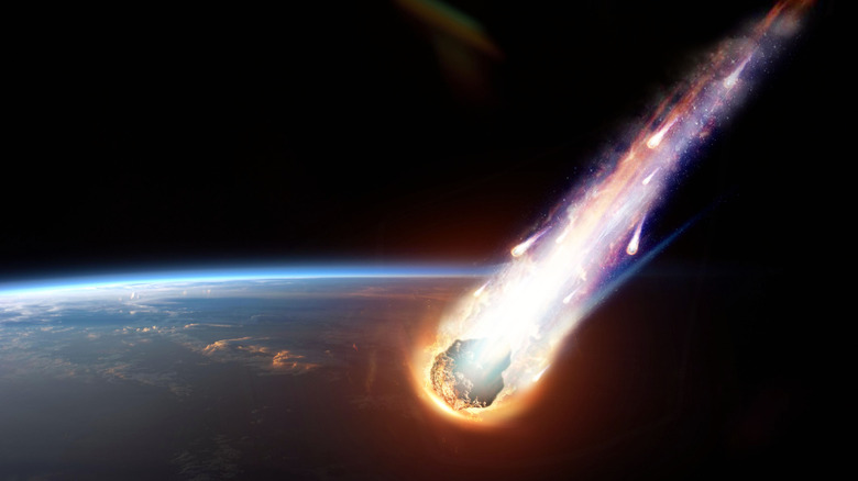 Comet entering Earth's atmosphere