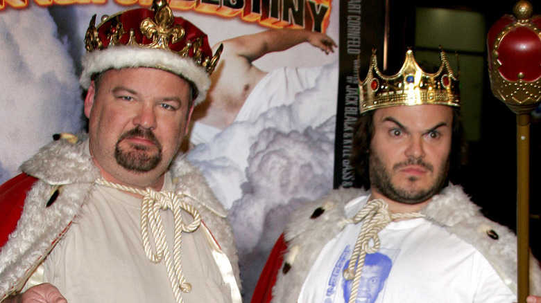 Jack Black and Kyle Gass with crowns