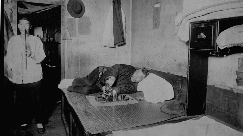 man sitting and smoking