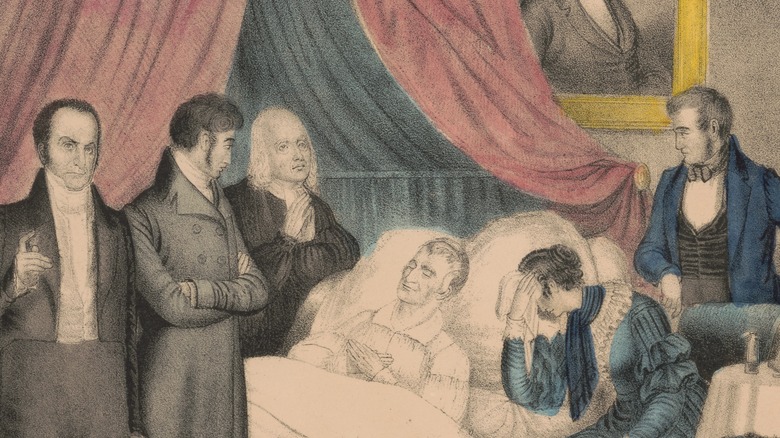 William Henry Harrison deathbed illustration