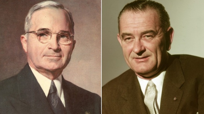 Harry Truman and Lyndon Johnson portrait photos