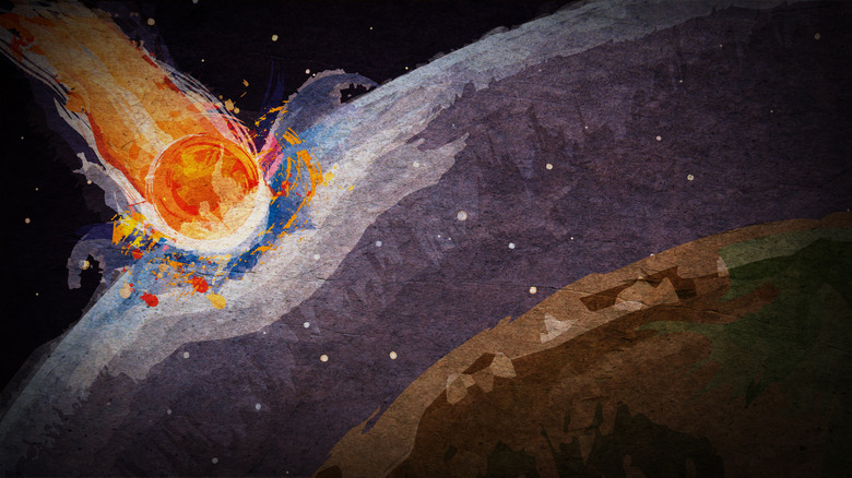 "Comet crash", made in Illustrator and textured in Photoshop.