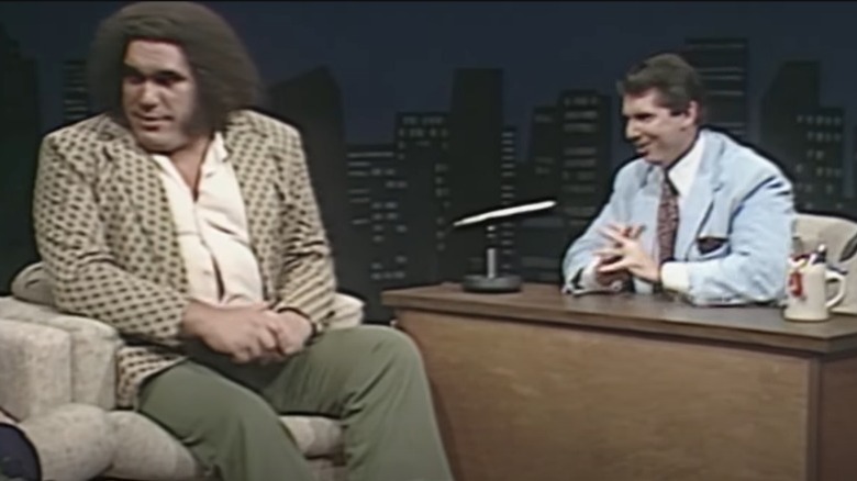 Vince McMahon interviewing Andre the Giant