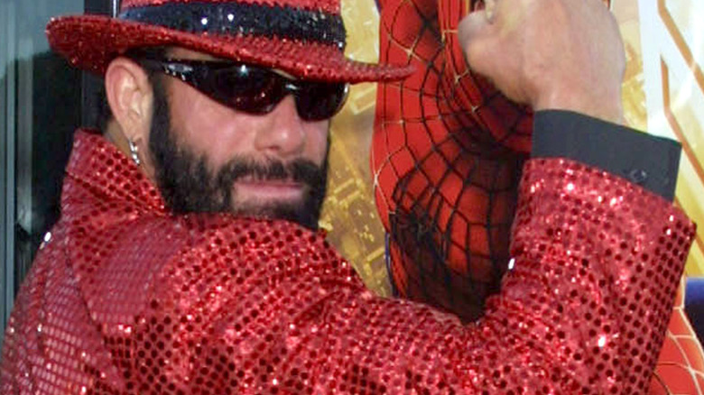 randy savage wearing red sequins