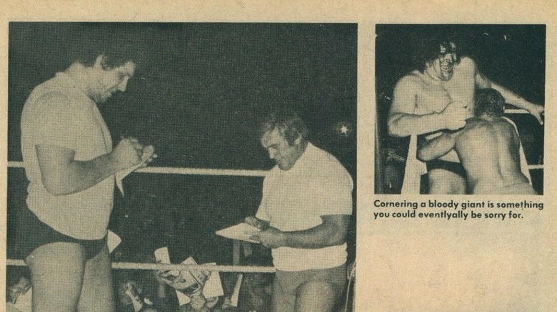 newspaper photos of Andre wrestling