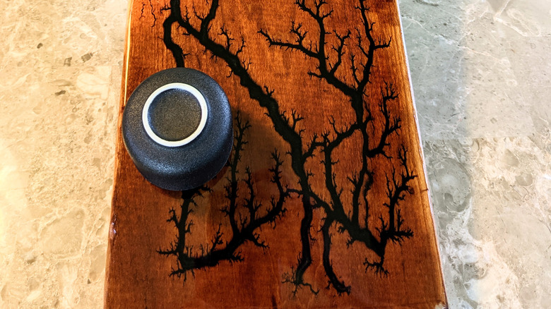 Lichtenberg pattern on wood