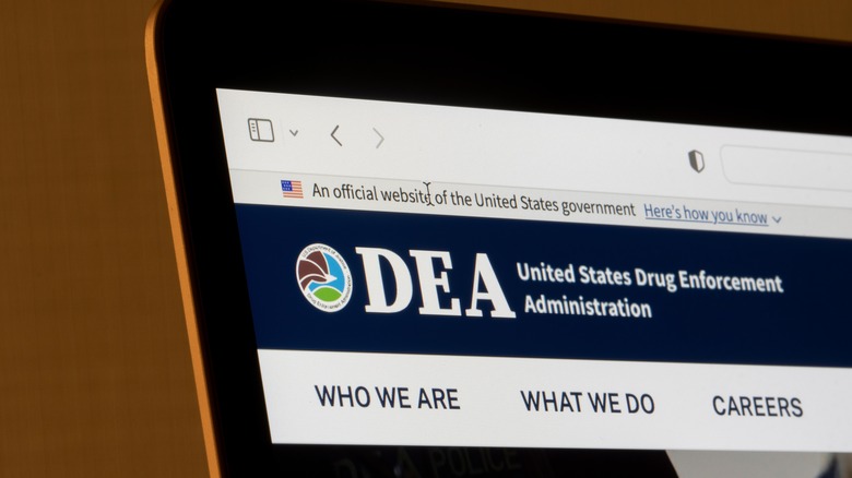 Website homepage of the DEA