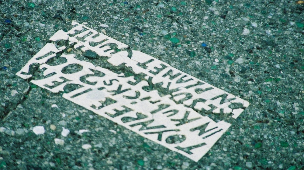 A Toynbee tile on asphalt