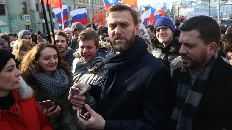 Alexei Navalny and Leonid Volkov at rally