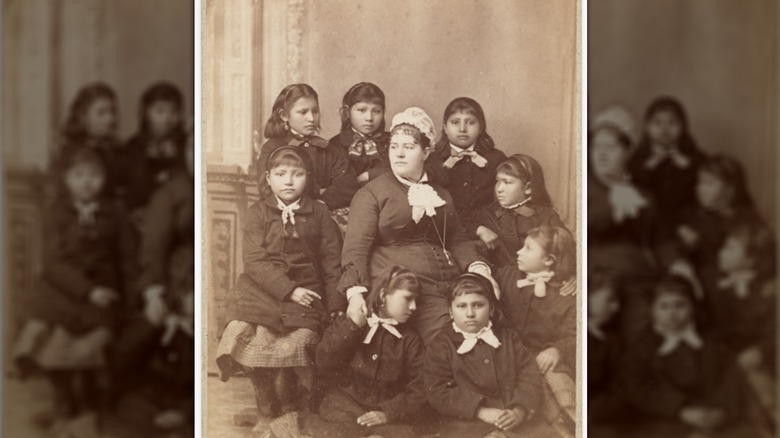 Mary R. Hyde and students