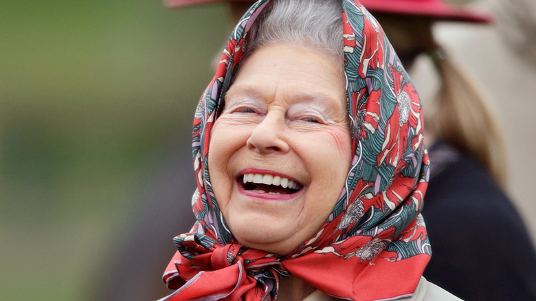 Queen Elizabeth II laughs while at Balmoral