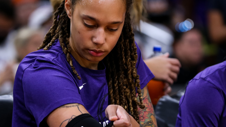 Brittney Griner on sidelines