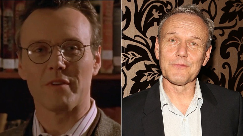 Rupert Giles talking in "Buffy the Vampire Slayer" and Anthony Head posing for photo