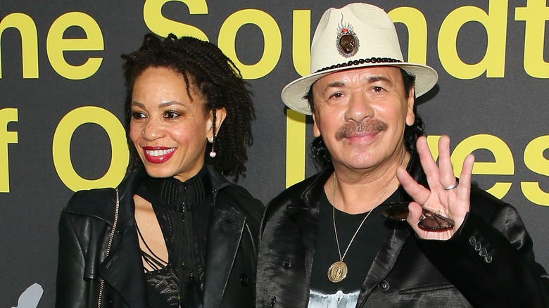 cindy blackman santana carlos santana smiling waving