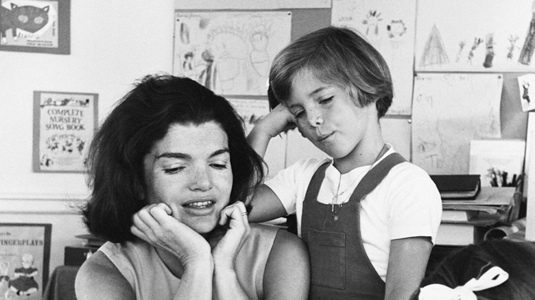 Jackie and Caroline Kennedy in classroom