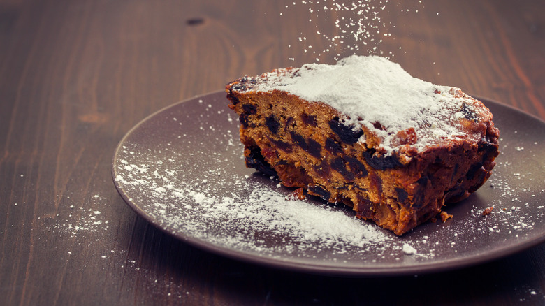 vintage looking christmas fruitcake