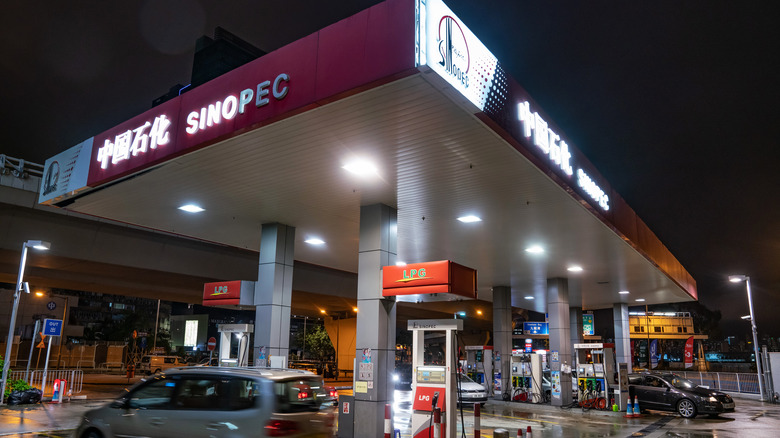 A gas station in Hong Kong