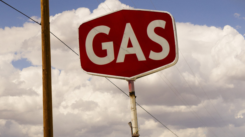 A gas station sign