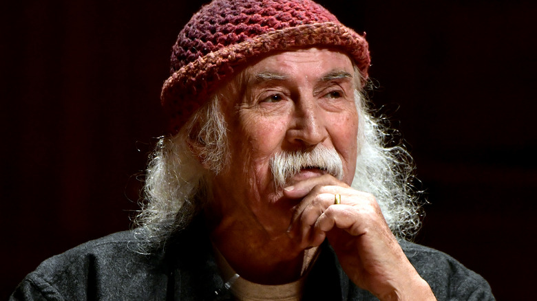 David Crosby speaks to students