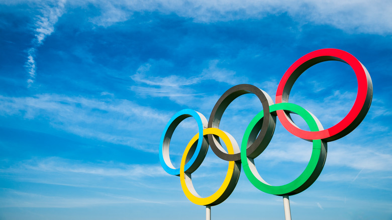 Olympics + rings + symbol Cut Out Stock Images & Pictures - Alamy