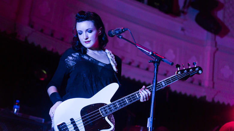 Nicole Fiorentino onstage with Smashing Pumpkins in 2013