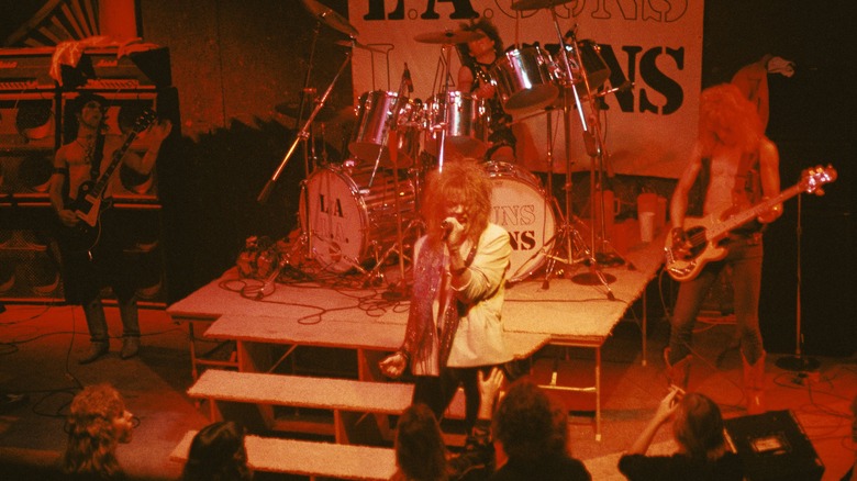 Ole Beich performing with LA Guns in 1984