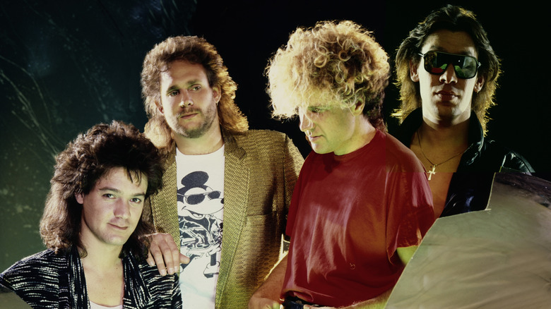 van halen with sammy hagar at 5150 photo shoot