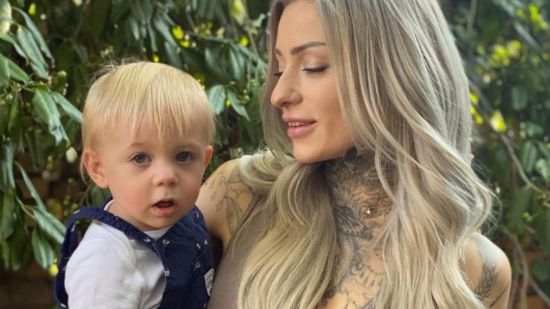 Ryan Ashley with her son