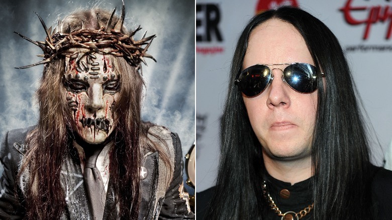 Joey Jordison with and without mask