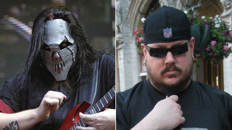 Mick Thomson with and without mask