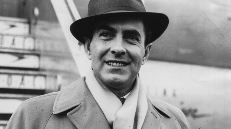 Actor Tyrone Power smiling