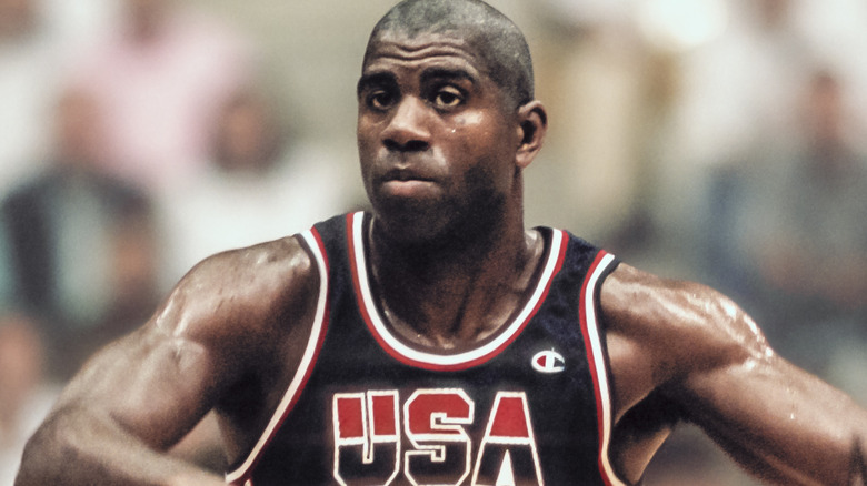 Magic Johnson playing in the 1992 Summer Olympics