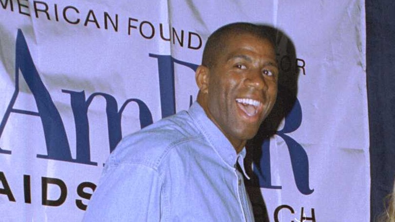 Magic Johnson at an AMFAR event