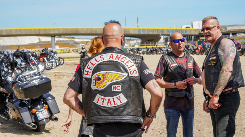 Hells Angels at club meeting