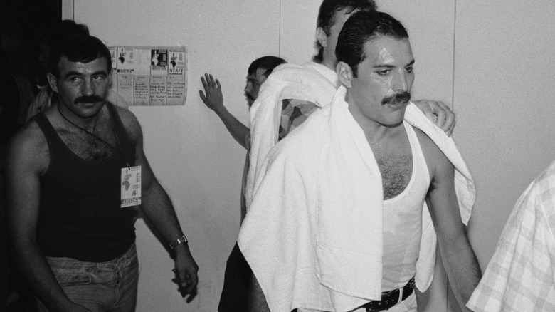 jim hutton and freddie mercury backstage 