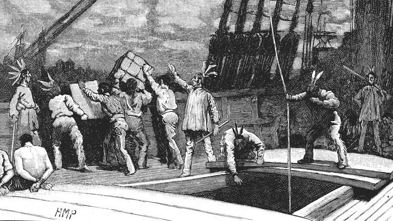 Illustration boston tea party