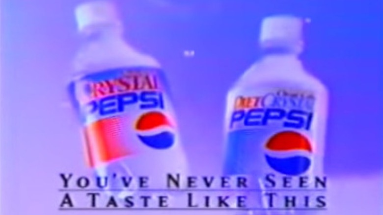 Clip of Crystal Pepsi bottles